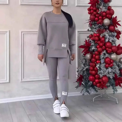 Women's Hooded Two Piece Activewear Set - Sweatshirt & Pencil Pants Outfit - Shello's Creative Boutique