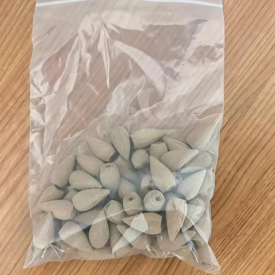 Natural Sandalwood Backflow Incense Cones - 100g Waterfall Burner Compatible