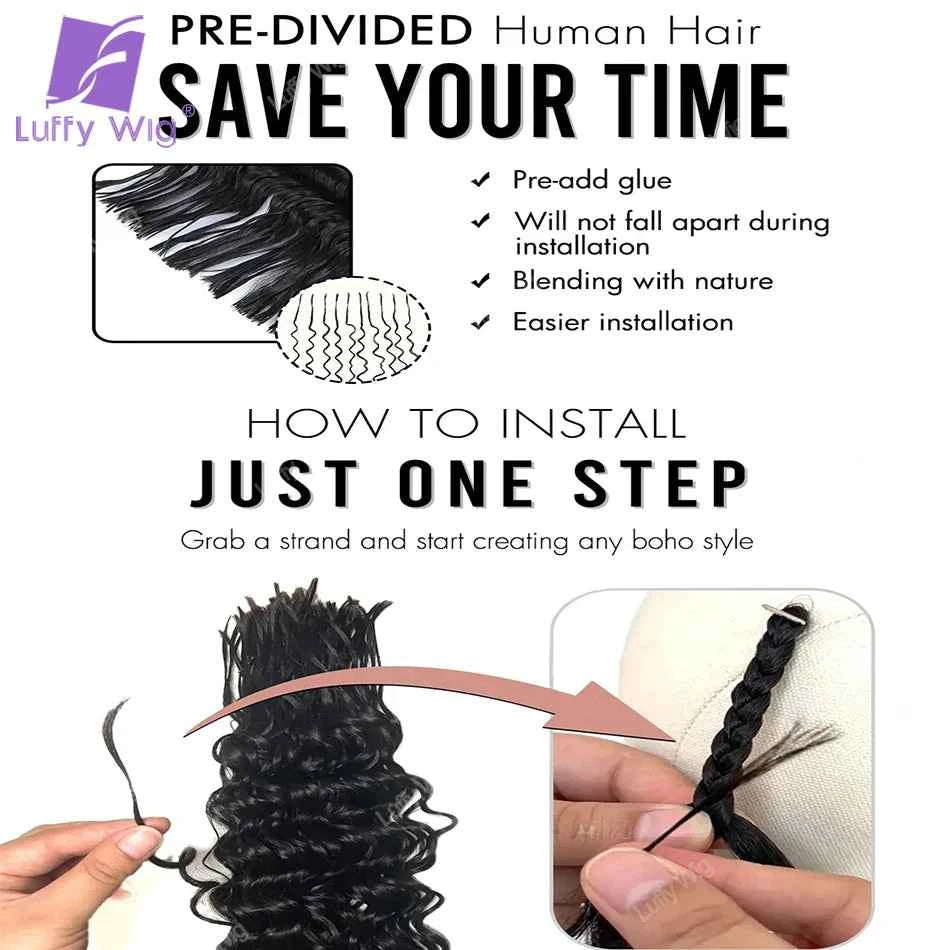 Pre Divided Braiding Curly Hair Human Hair Bulk Double Drawn Burmese Remy No Weft Hair Extensions Boho Box Braids Hair Bundles