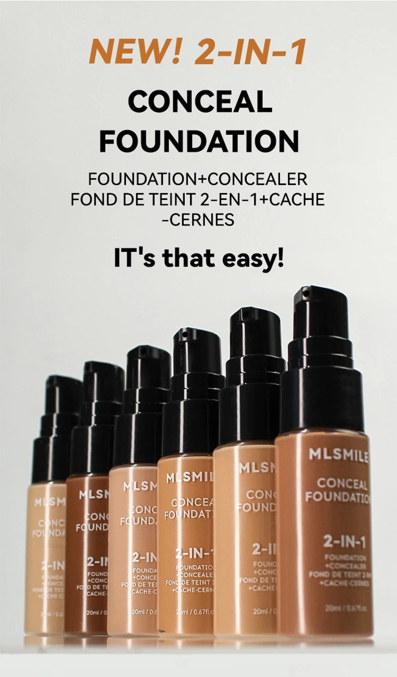 Face Foundation Cream Oil-Control Matte BBCream Waterproof Lasting Concealer Liquid Full Coverage Matte Base Professional Makeup - Shello's Creative Boutique