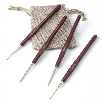 Dreadlock Crochet Hooks 0.5-0.8mm - Metal Plastic Micro Hook Set for Hair Weaving - Shello's Creative Boutique