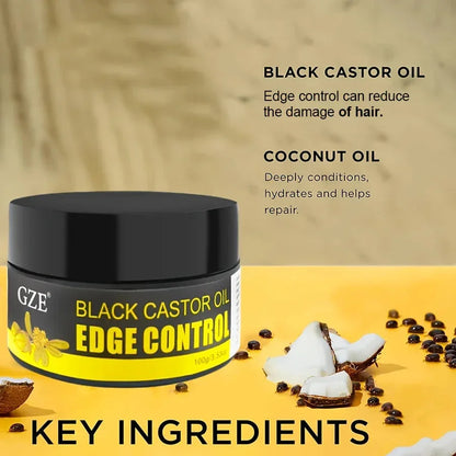 GZE African Black Castor Extra Hold Hair Gel - Edge Control with Coconut Oil - Shello's Creative Boutique