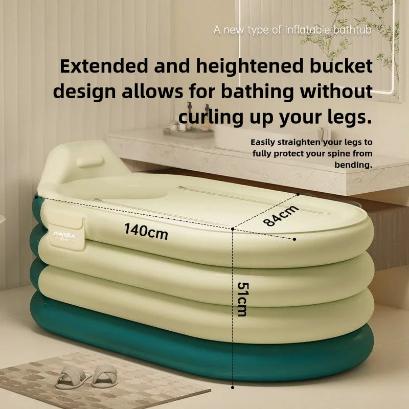 Foldable Adult Sitting Bathtub – Thickened Inflatable Bath Barrel for Sweat Steam & Medicine Bath