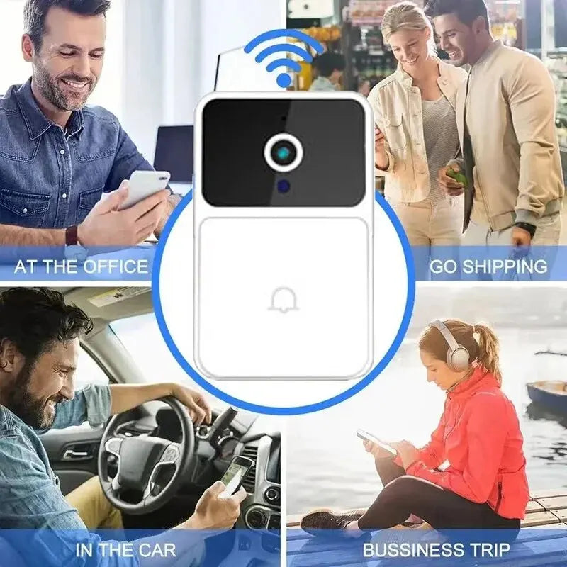 Wireless WiFi Video Doorbell with HD Camera, Night Vision & Voice Change