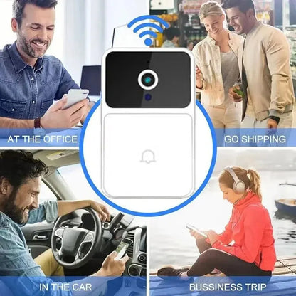 Wireless WiFi Video Doorbell with HD Camera, Night Vision & Voice Change