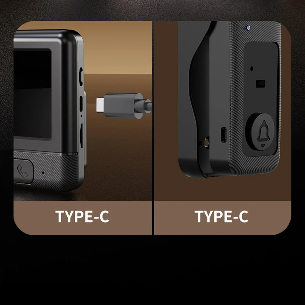 4.3 Inch Wireless Video Doorbell with 130° Camera & Night Vision