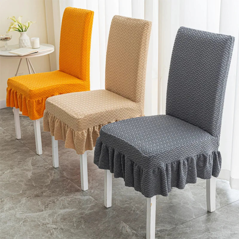 Skirt Dining Chair Cover Jacquard Elastic Soft Seat Cover Anti-dirty Stool Slipcover Suitable for Kit Pet Room Living Home Decor eprolo