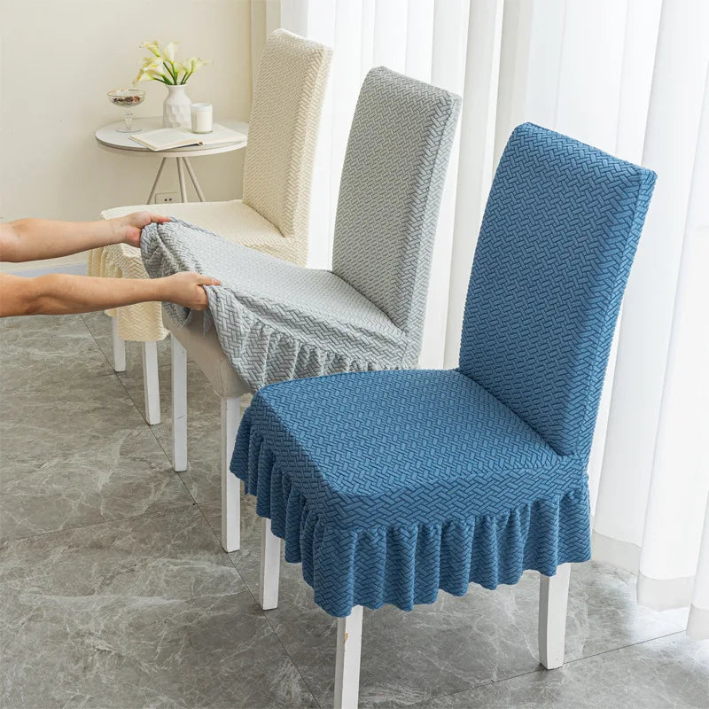 Skirt Dining Chair Cover Jacquard Elastic Soft Seat Cover Anti-dirty Stool Slipcover Suitable for Kit Pet Room Living Home Decor eprolo