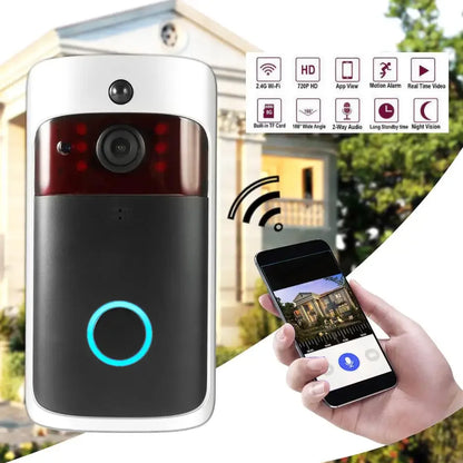 Smart WiFi Video Doorbell - Wireless Security Camera with Night Vision & Two-Way Audio - Shello's Creative Boutique