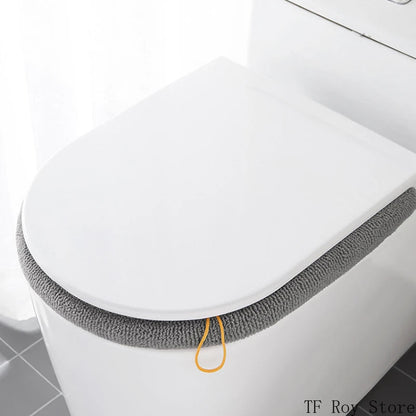 Soft Warm Toilet Pad Cushion with Handle Washable Winter Thicker Toilet Seat Cover Mat Bathroom Closestool Warmer Accessories eprolo