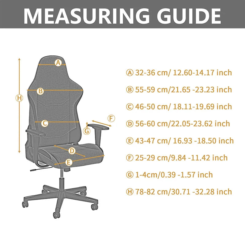 Spliced Color E-Sports Gaming Chair Covers Household Office Dust-Proof Computer Swivel Chair Cover with Armrest Cover (NO Chair) eprolo