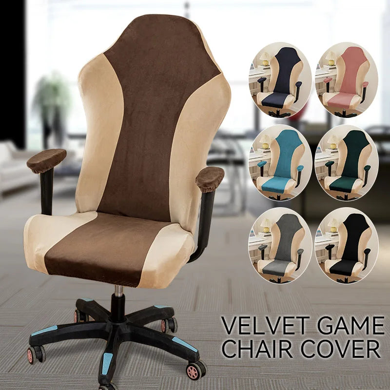 Spliced Color E-Sports Gaming Chair Covers Household Office Dust-Proof Computer Swivel Chair Cover with Armrest Cover (NO Chair) eprolo