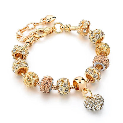 Szelam Luxury Crystal Heart Charm Bracelets & Bangles Gold Bracelets For Women Jewellery Pulseira Feminina Sbr160056 eprolo