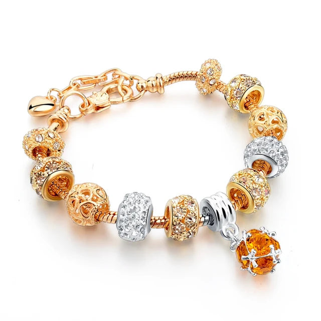 Szelam Luxury Crystal Heart Charm Bracelets & Bangles Gold Bracelets For Women Jewellery Pulseira Feminina Sbr160056 eprolo