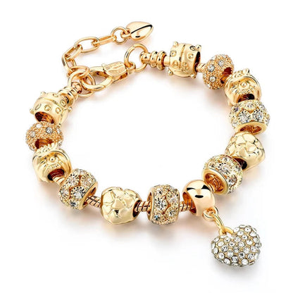 Szelam Luxury Crystal Heart Charm Bracelets & Bangles Gold Bracelets For Women Jewellery Pulseira Feminina Sbr160056 eprolo