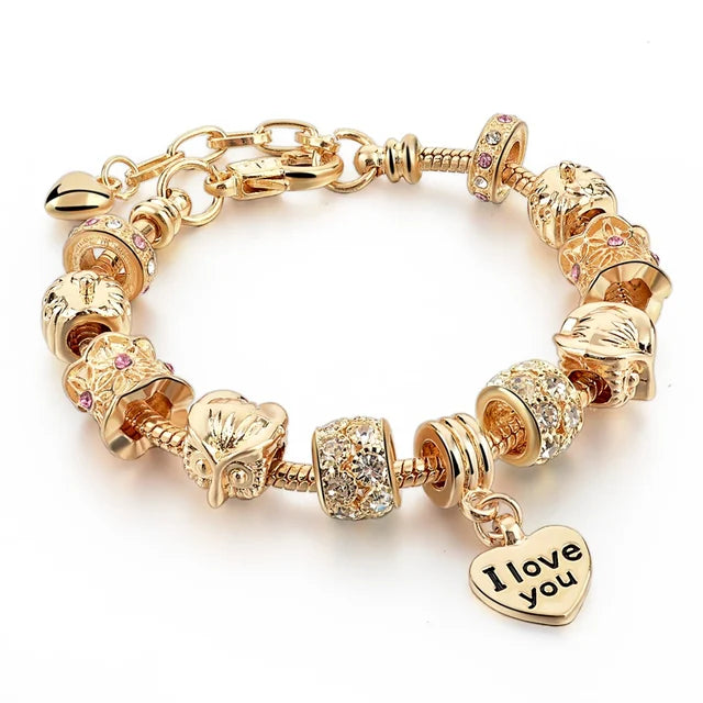 Szelam Luxury Crystal Heart Charm Bracelets & Bangles Gold Bracelets For Women Jewellery Pulseira Feminina Sbr160056 eprolo