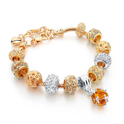 Szelam Luxury Crystal Heart Charm Bracelets & Bangles Gold Bracelets For Women Jewellery Pulseira Feminina Sbr160056 eprolo