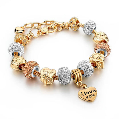Szelam Luxury Crystal Heart Charm Bracelets & Bangles Gold Bracelets For Women Jewellery Pulseira Feminina Sbr160056 eprolo
