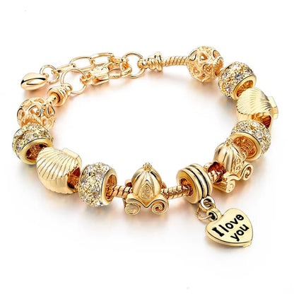 Szelam Luxury Crystal Heart Charm Bracelets & Bangles Gold Bracelets For Women Jewellery Pulseira Feminina Sbr160056 eprolo