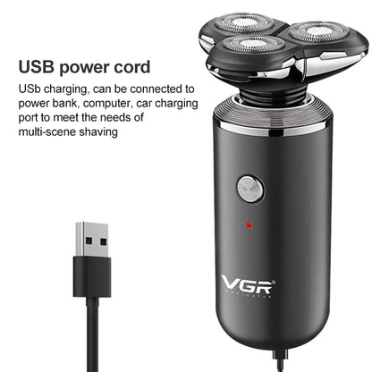 VGR V-317 5W USB Omnidirectional Three-dimensional Floating Three-network Electric Shaver, V-317 - Shello's Creative Boutique