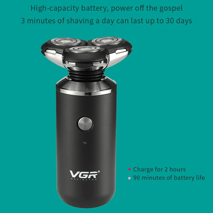VGR V-317 5W USB Omnidirectional Three-dimensional Floating Three-network Electric Shaver, V-317 - Shello's Creative Boutique