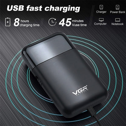 VGR V-390 5W USB Portable Reciprocating Electric Shaver, V-390 (Green), V-390 (Black) - Shello's Creative Boutique