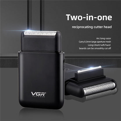 VGR V-390 5W USB Portable Reciprocating Electric Shaver, V-390 (Green), V-390 (Black) - Shello's Creative Boutique