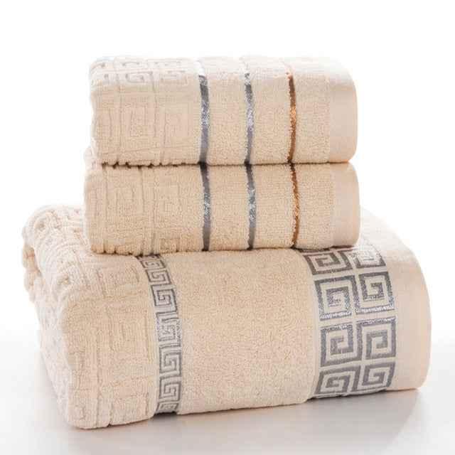 3 PCS Plaid Cotton Towel Bath Set - Shello's Creative Boutique
