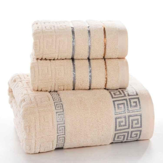3 PCS Plaid Cotton Towel Bath Set - Shello's Creative Boutique