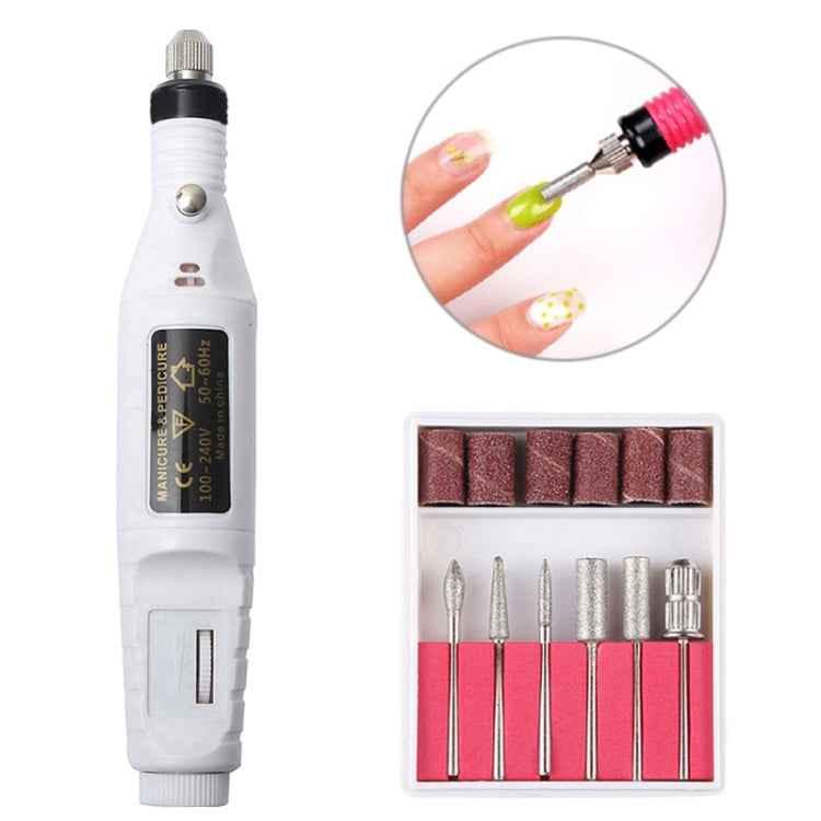 1 Set Power Professional Electric Manicure Machine Pen Pedicure Nail File Nail Tools 6 bits Drill Nail Drill Machine - Shello's Creative Boutique