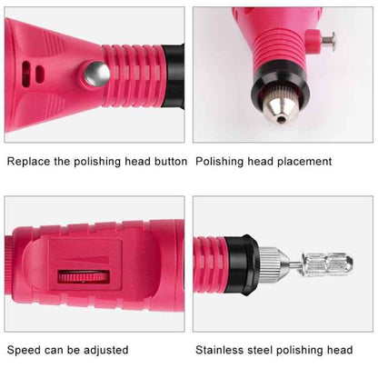 1 Set Power Professional Electric Manicure Machine Pen Pedicure Nail File Nail Tools 6 bits Drill Nail Drill Machine - Shello's Creative Boutique