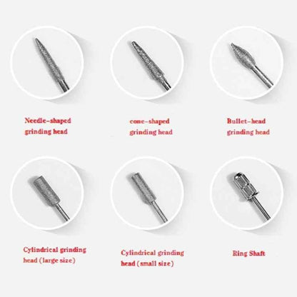 1 Set Power Professional Electric Manicure Machine Pen Pedicure Nail File Nail Tools 6 bits Drill Nail Drill Machine - Shello's Creative Boutique