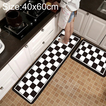 Geometric Lattice Kitchen & Bathroom Mat – Modern Non-Slip Floor Rug - Shello's Creative Boutique