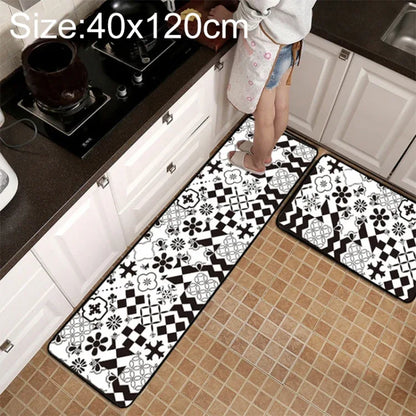 Geometric Lattice Kitchen & Bathroom Mat – Modern Non-Slip Floor Rug - Shello's Creative Boutique