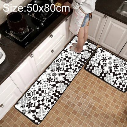Geometric Lattice Kitchen & Bathroom Mat – Modern Non-Slip Floor Rug - Shello's Creative Boutique