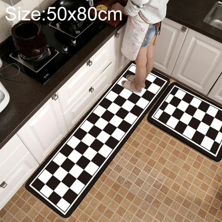 Geometric Lattice Kitchen & Bathroom Mat – Modern Non-Slip Floor Rug - Shello's Creative Boutique