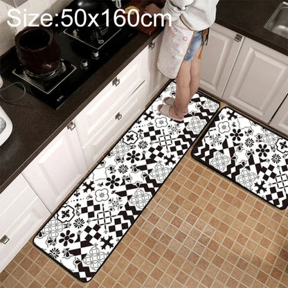 Geometric Lattice Kitchen & Bathroom Mat – Modern Non-Slip Floor Rug - Shello's Creative Boutique