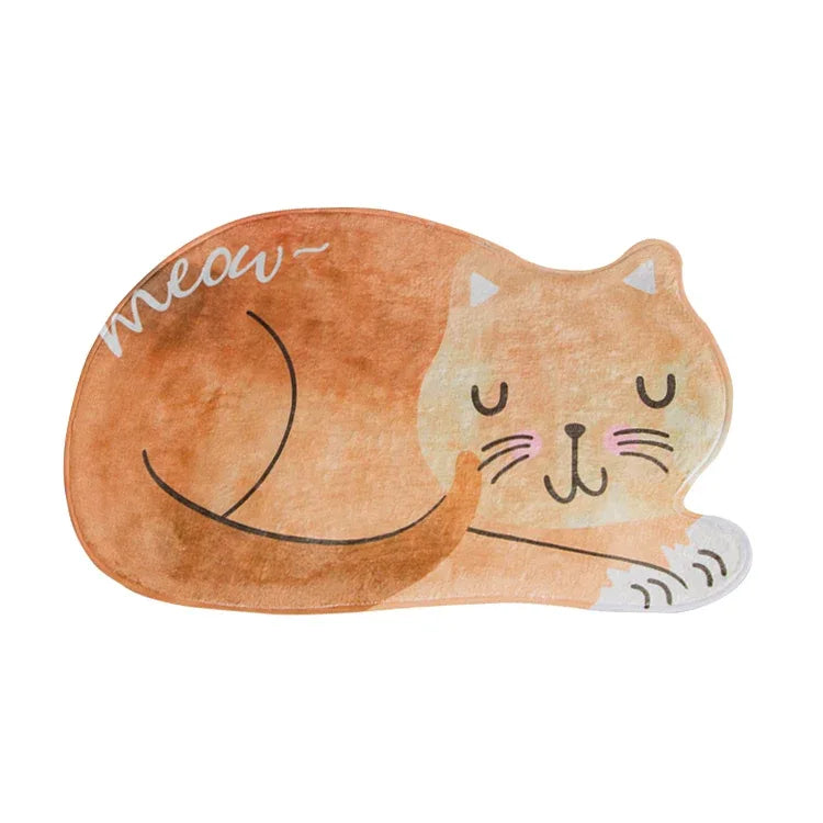 Cartoon Sleeping Cat Bath Mat Bathroom Carpets Toilet Anti-slip Floor Mat - Shello's Creative Boutique