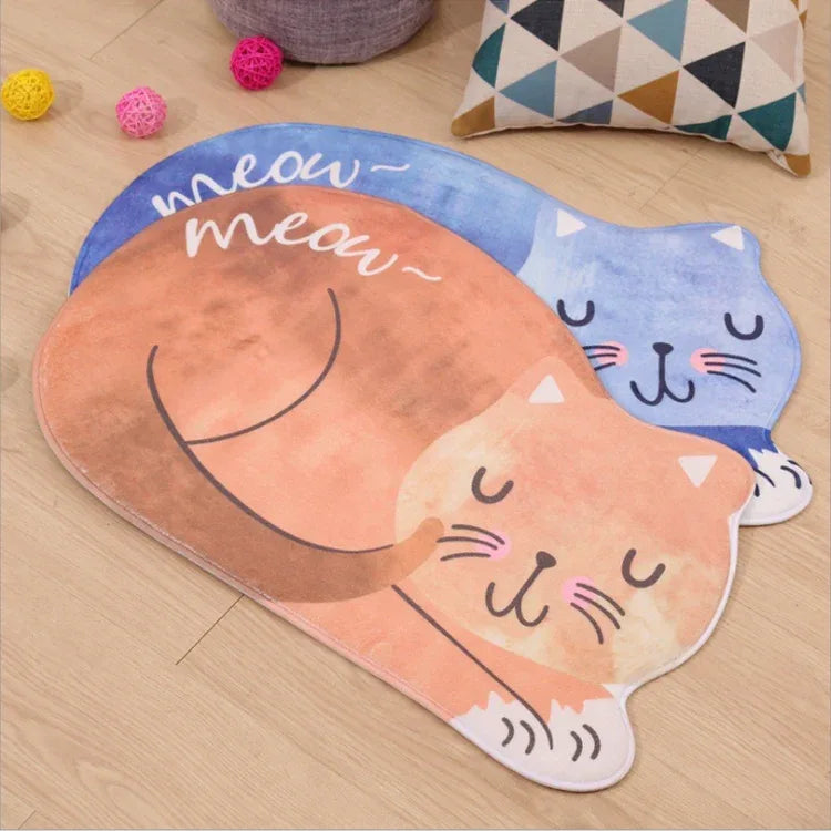 Cartoon Sleeping Cat Bath Mat Bathroom Carpets Toilet Anti-slip Floor Mat - Shello's Creative Boutique