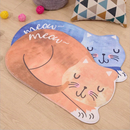 Cartoon Sleeping Cat Bath Mat Bathroom Carpets Toilet Anti-slip Floor Mat - Shello's Creative Boutique