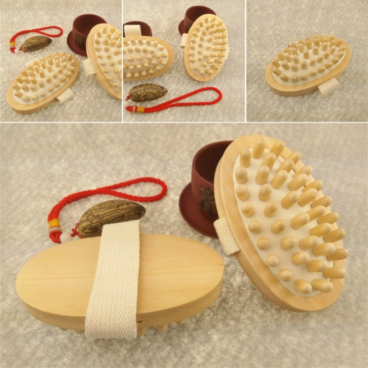 Soothing Body Massage Brush Wood Balloon Cushion Massager SUNSKY