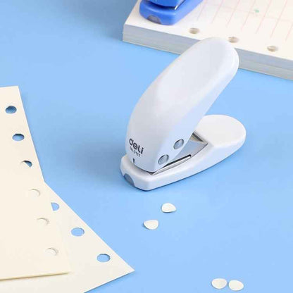 Deli Mini Small Hole Punch Single Circular Hole Punch Machine Manual Hole Punch, Size: 6x5.5cm, Random Color Delivery