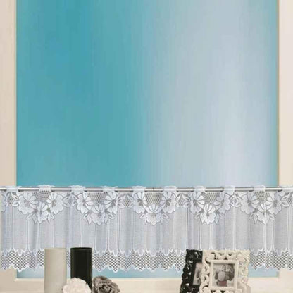 White Translucent Coffee Curtain Tulle Lace Sheer Warp Knitted Jacquard Curtains Bedroom Curtains - Shello's Creative Boutique