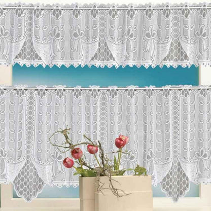 White Translucent Coffee Curtain Tulle Lace Sheer Warp Knitted Jacquard Curtains Bedroom Curtains - Shello's Creative Boutique