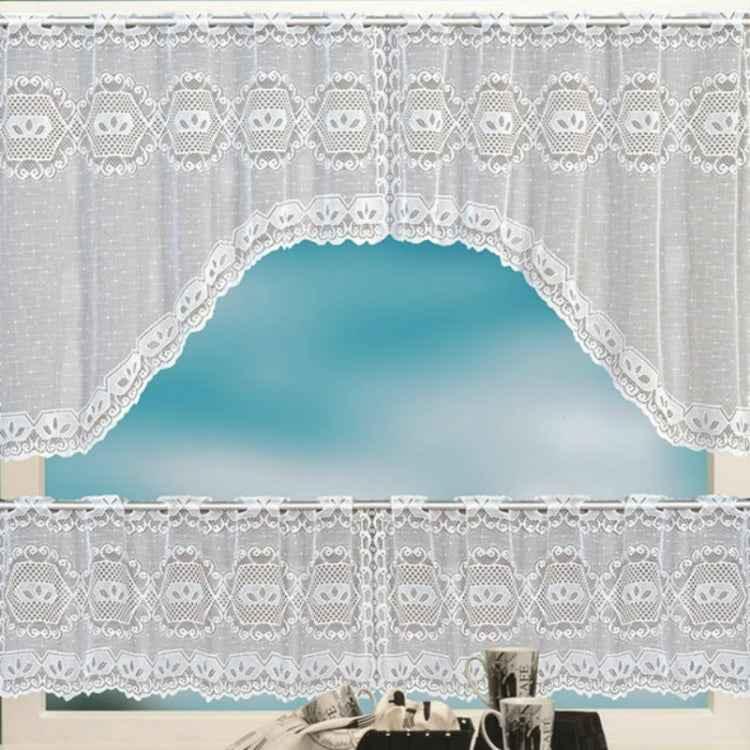 White Translucent Coffee Curtain Tulle Lace Sheer Warp Knitted Jacquard Curtains Bedroom Curtains - Shello's Creative Boutique