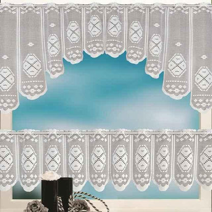 White Translucent Coffee Curtain Tulle Lace Sheer Warp Knitted Jacquard Curtains Bedroom Curtains - Shello's Creative Boutique