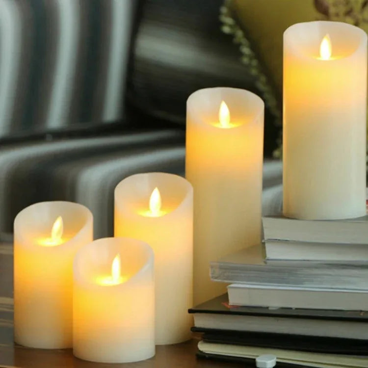 3 PCS LED Electronic Candle Light Birthday Wedding Home Decoration Props Candle Holder, Rechargeable, Size: - Shello's Creative Boutique