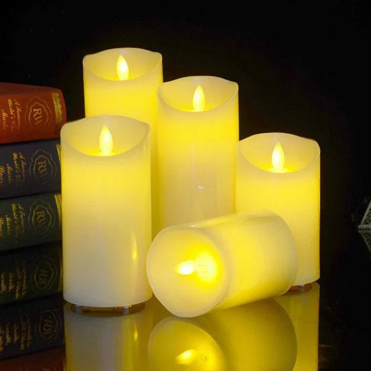 3 PCS LED Electronic Candle Light Birthday Wedding Home Decoration Props Candle Holder, Rechargeable, Size: - Shello's Creative Boutique