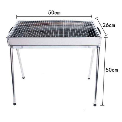 HZ-003 BBQ Grill Outdoor Portable Stainless Steel Stove Household Charcoal Barbecue Rack - Shello's Creative Boutique