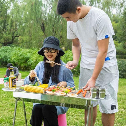 HZ-003 BBQ Grill Outdoor Portable Stainless Steel Stove Household Charcoal Barbecue Rack - Shello's Creative Boutique